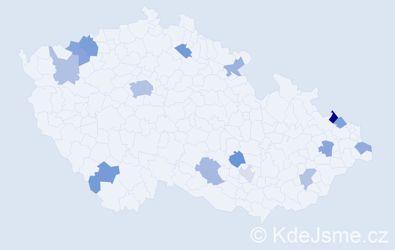 Jméno: 'Gilbert', počet výskytů 24 v celé ČR