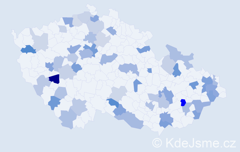 Jméno: 'Rudolfa', počet výskytů 114 v celé ČR