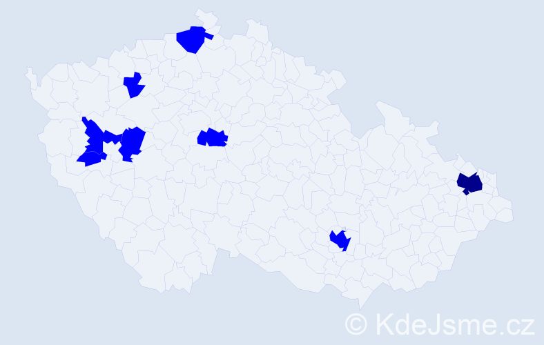 Jméno: 'Todorka', počet výskytů 9 v celé ČR