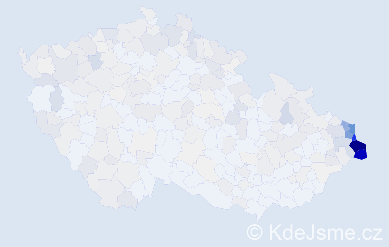 Jméno: 'Halina', počet výskytů 960 v celé ČR