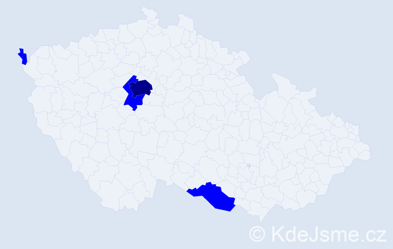 Jméno: 'Maggie', počet výskytů 5 v celé ČR