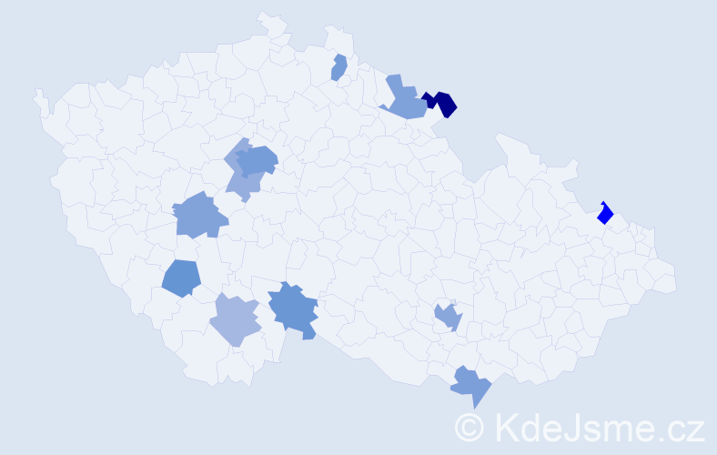 Jméno: 'Helene', počet výskytů 25 v celé ČR