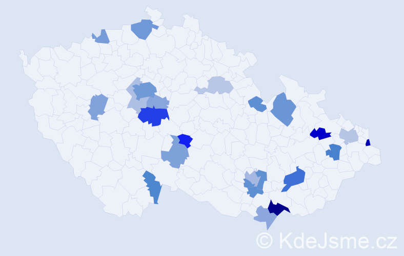 Jméno: 'Mlada', počet výskytů 56 v celé ČR