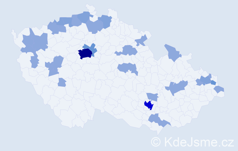 Jméno: 'Andre', počet výskytů 54 v celé ČR