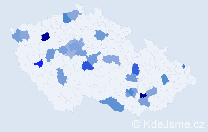 Jméno: 'Aaron', počet výskytů 46 v celé ČR
