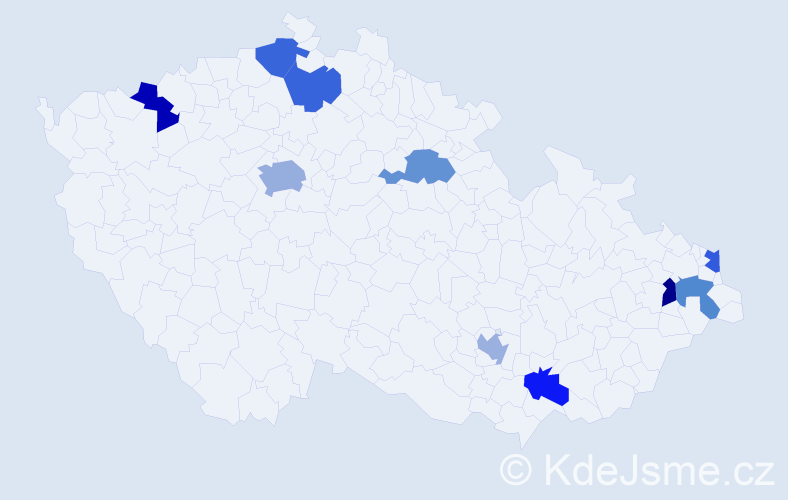 Jméno: 'Selena', počet výskytů 12 v celé ČR