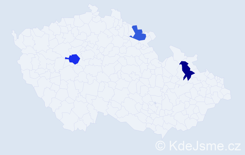 Jméno: 'Apostolia', počet výskytů 3 v celé ČR