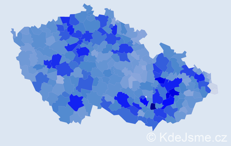 Jméno: 'Vladimíra', počet výskytů 18555 v celé ČR