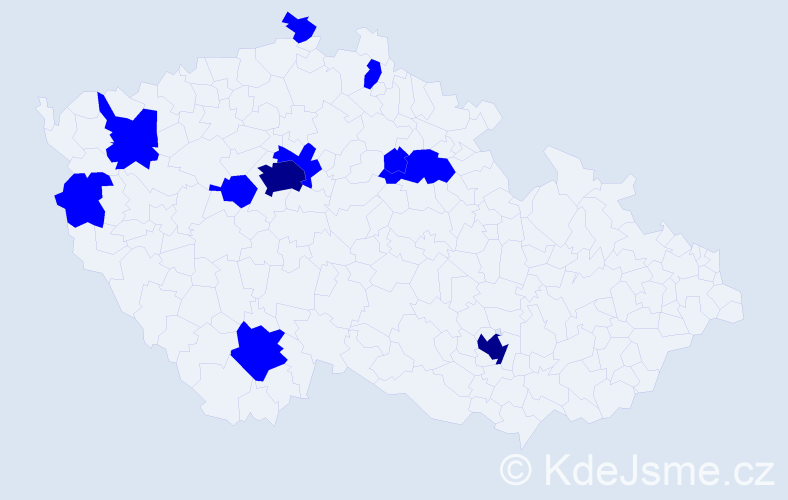 Jméno: 'Slávinka', počet výskytů 13 v celé ČR