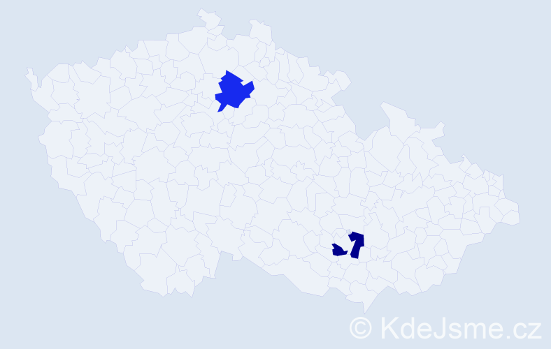 Jméno: 'Adéla Alex', počet výskytů 2 v celé ČR