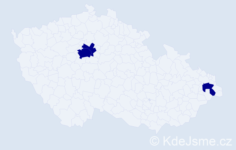 Jméno: 'Victoria Ellen', počet výskytů 3 v celé ČR