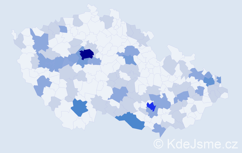 Jméno: 'Viléma', počet výskytů 148 v celé ČR