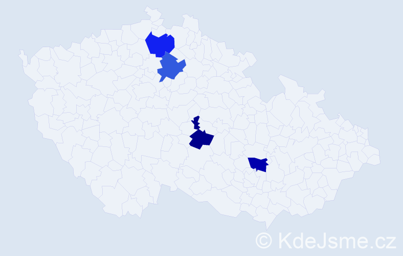 Jméno: 'Munkhtsatsral', počet výskytů 4 v celé ČR