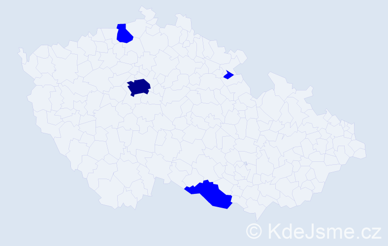 Jméno: 'Lorraine', počet výskytů 5 v celé ČR