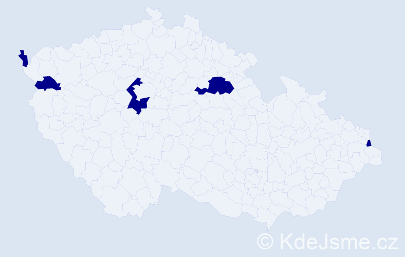 Jméno: 'Daniel Nicolas', počet výskytů 5 v celé ČR