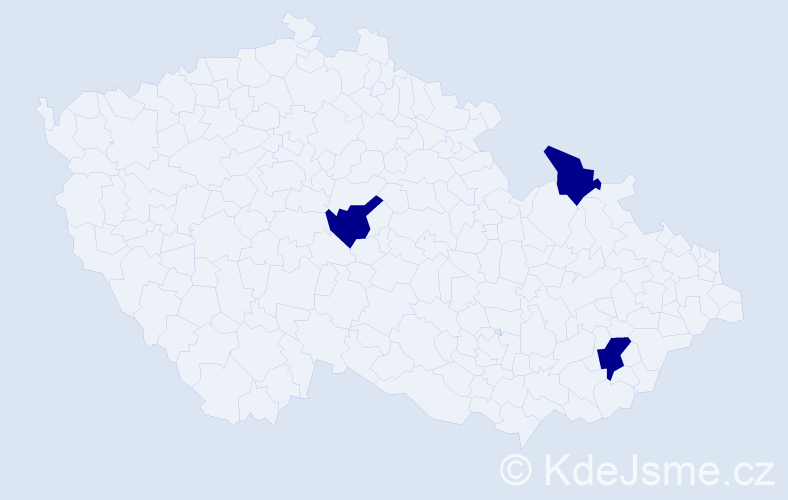 Jméno: 'Hedvig', počet výskytů 3 v celé ČR