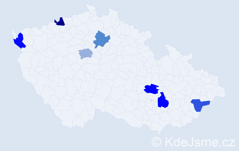 Jméno: 'Klementýna', počet výskytů 9 v celé ČR