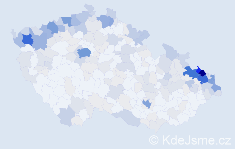 Jméno: 'Gerhard', počet výskytů 850 v celé ČR