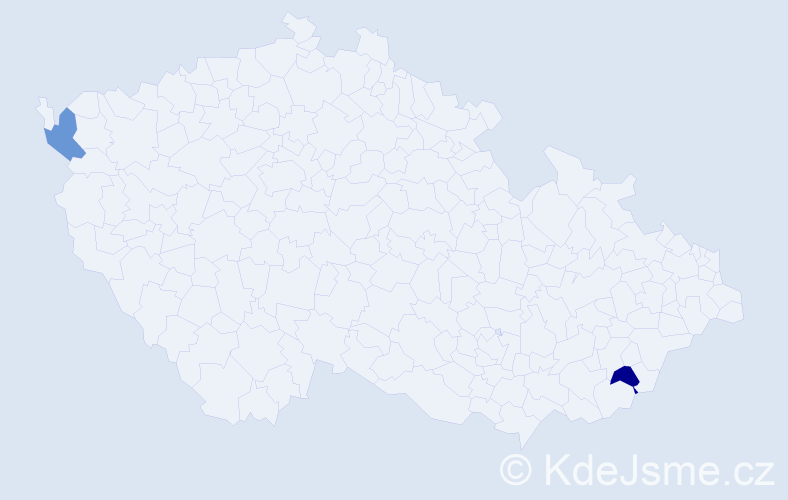 Jméno: 'Quat', počet výskytů 2 v celé ČR