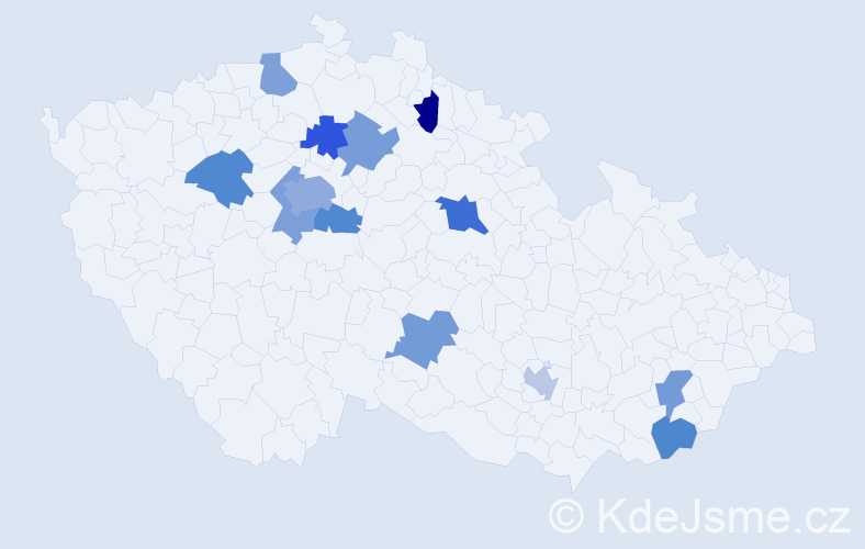 Jméno: 'Jara', počet výskytů 18 v celé ČR