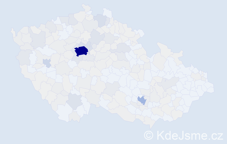Jméno: 'Valentyna', počet výskytů 841 v celé ČR
