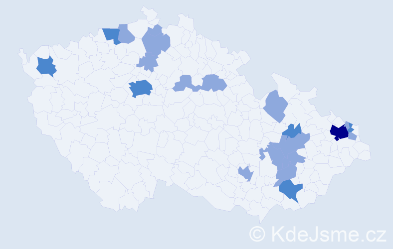 Jméno: 'Rosalinda', počet výskytů 31 v celé ČR