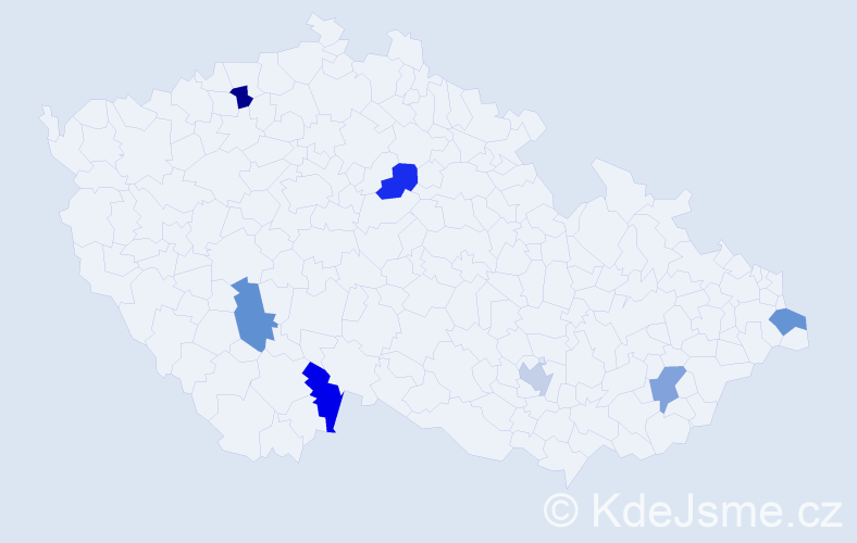 Jméno: 'Karolína Ella', počet výskytů 7 v celé ČR