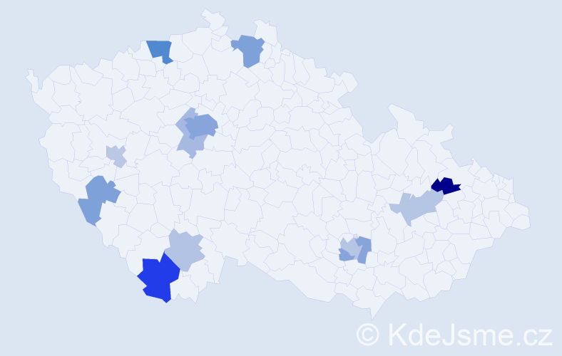 Jméno: 'Arben', počet výskytů 27 v celé ČR