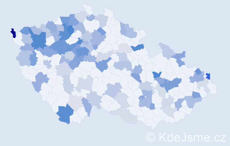 Jméno: 'Malvína', počet výskytů 235 v celé ČR