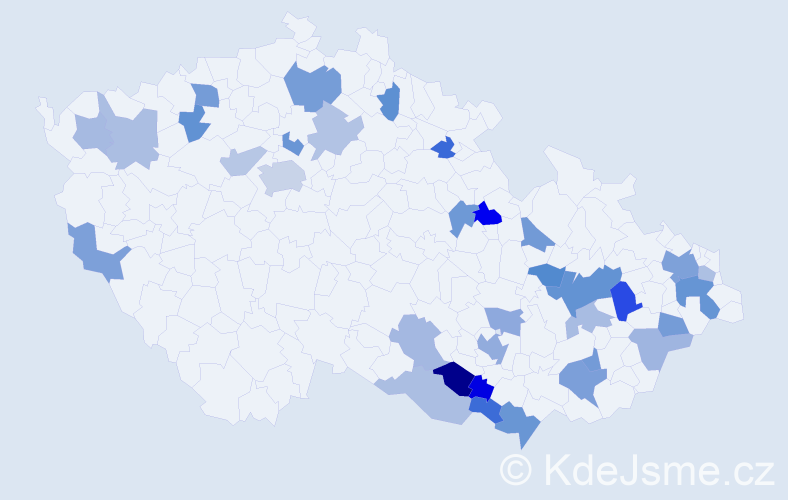 Jméno: 'Blaženka', počet výskytů 57 v celé ČR