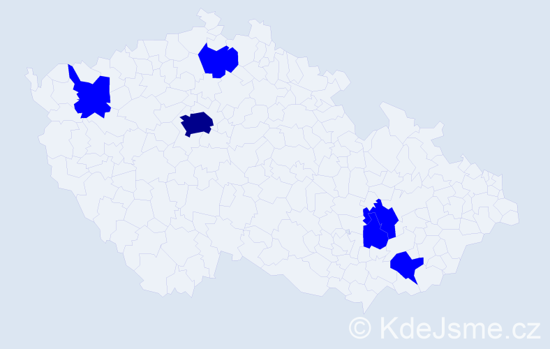 Jméno: 'Kostadin', počet výskytů 7 v celé ČR