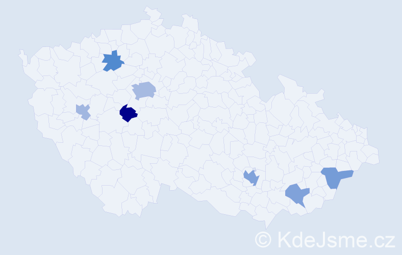 Jméno: 'Frédéric', počet výskytů 13 v celé ČR