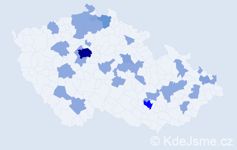 Jméno: 'Mattias', počet výskytů 54 v celé ČR