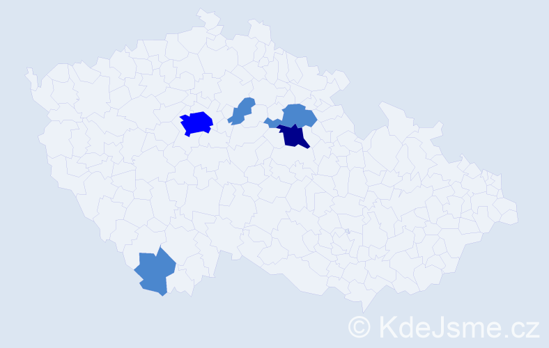 Jméno: 'Ija', počet výskytů 8 v celé ČR