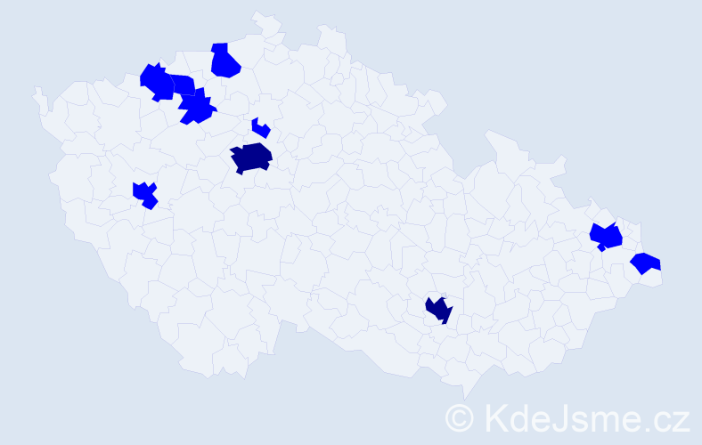 Jméno: 'Stefani', počet výskytů 12 v celé ČR