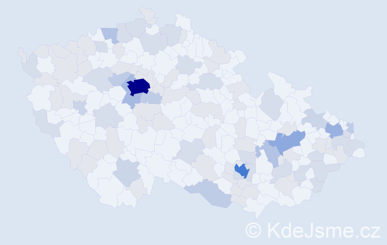 Jméno: 'Matteo', počet výskytů 217 v celé ČR