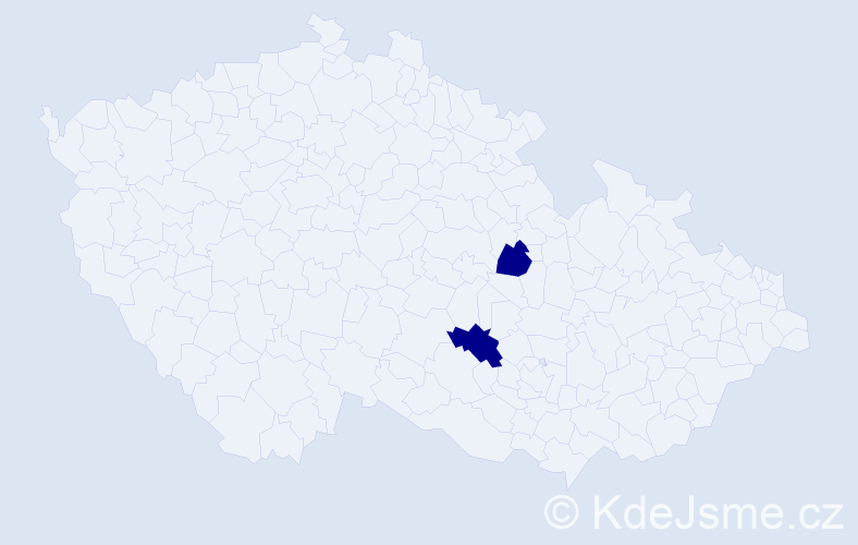 Jméno: 'Vendulka Marie', počet výskytů 2 v celé ČR