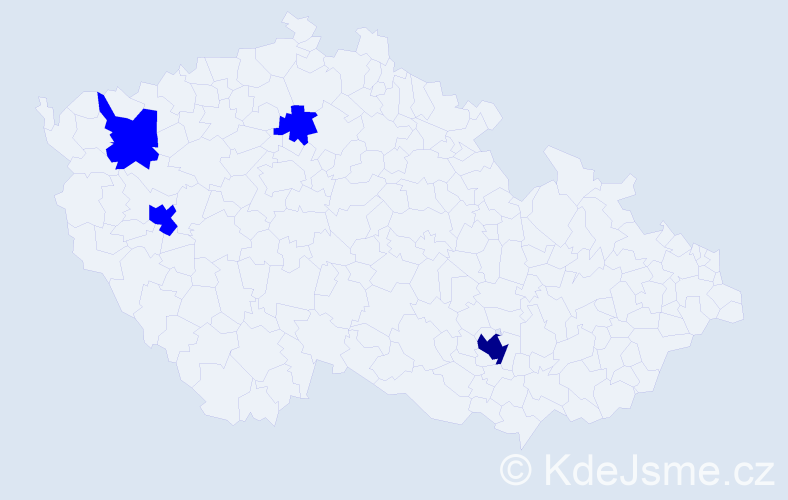 Jméno: 'Haki', počet výskytů 5 v celé ČR