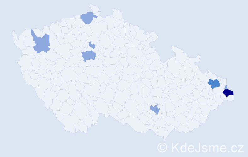 Jméno: 'Ruta', počet výskytů 13 v celé ČR