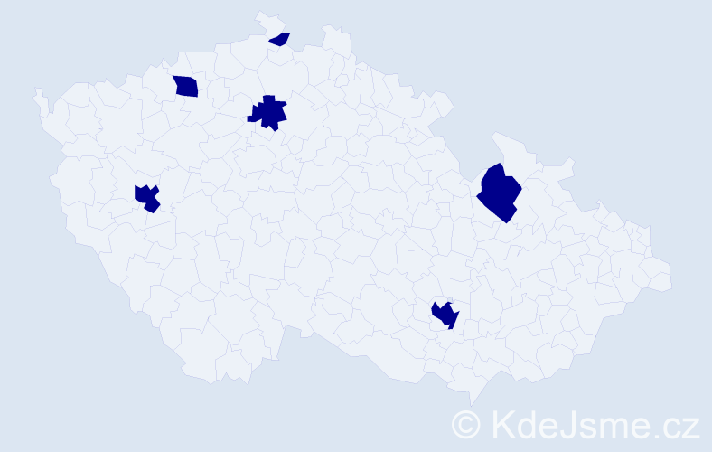 Jméno: 'Rajisa', počet výskytů 6 v celé ČR