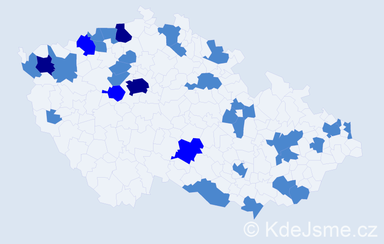 Jméno: 'Gizella', počet výskytů 44 v celé ČR