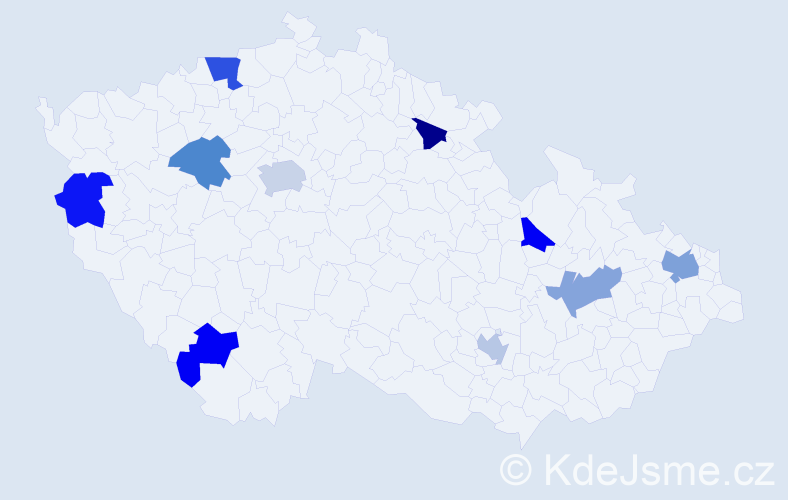 Jméno: 'Xuan Minh', počet výskytů 13 v celé ČR