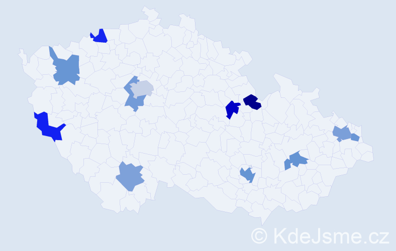 Jméno: 'Elia', počet výskytů 16 v celé ČR