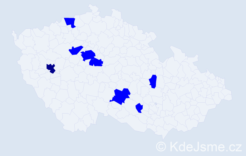 Jméno: 'Jevhenija', počet výskytů 9 v celé ČR
