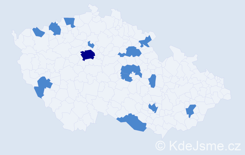 Jméno: 'Tra', počet výskytů 16 v celé ČR