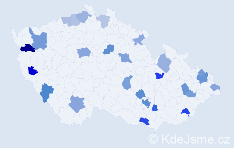 Jméno: 'Isabelle', počet výskytů 54 v celé ČR