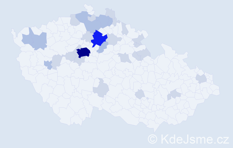 Jméno: 'Jasněna', počet výskytů 61 v celé ČR
