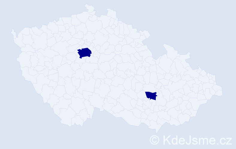 Jméno: 'Badamgarav', počet výskytů 4 v celé ČR