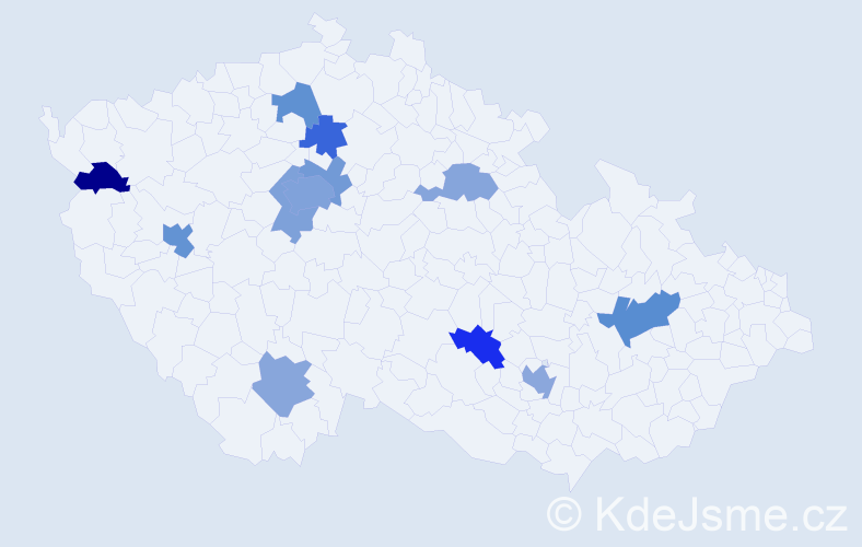 Jméno: 'Yosyf', počet výskytů 21 v celé ČR