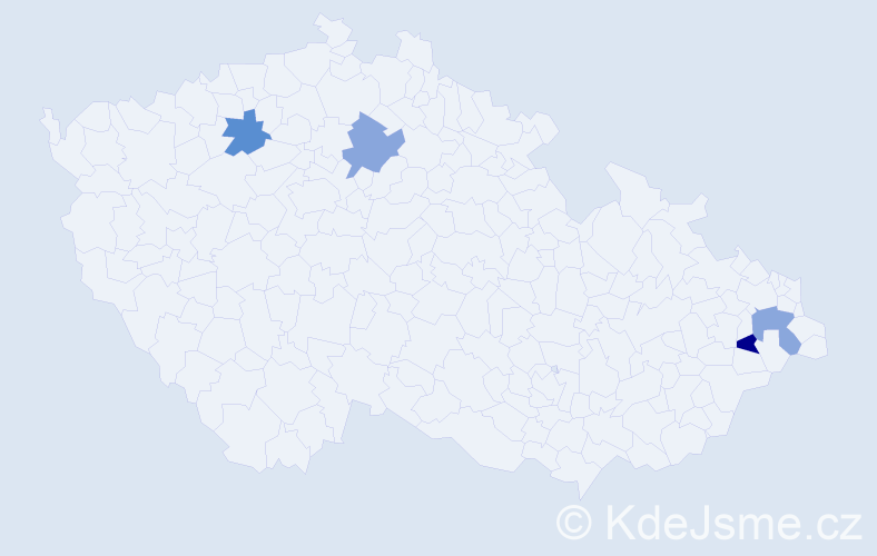 Jméno: 'Josif', počet výskytů 4 v celé ČR